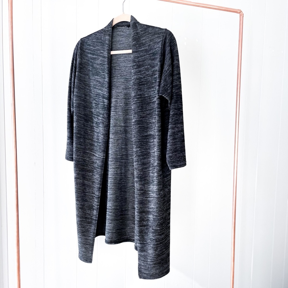 Long Heathered Gray Cardigan